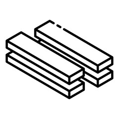 Sticker - 
An icon design of steel girders in glyph isometric style 
