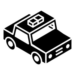 Canvas Print - 
Cop car icon in editable design 
