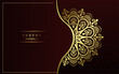 © Tukang Desain - Luxury gold mandala ornate background for wedding invitation, book cover with mandala element style premium vector