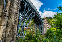 The First Iron Bridge Ever Built In The Town That Bears Its Name, Ironbridge, Shropshire. UK