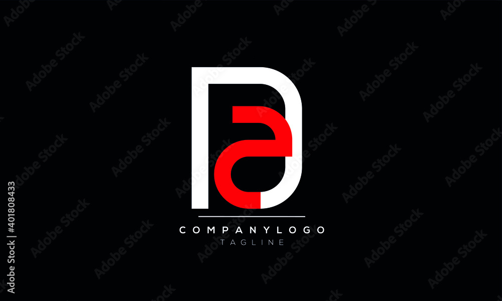Abstract Letter Initial DA or AD Vector Logo Design Template - obrazy, fototapety, plakaty 
