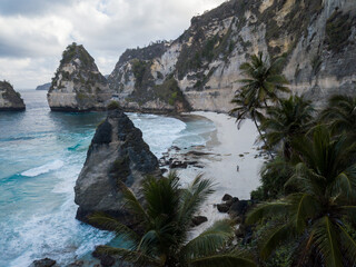 Wall Mural - T rex bay in Nusa Penida island, Bali aerial view 