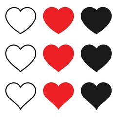 Heart icon. Love icon design isolated. Vector illustration.