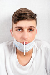 Canvas Print - Young Man with a Cigarette