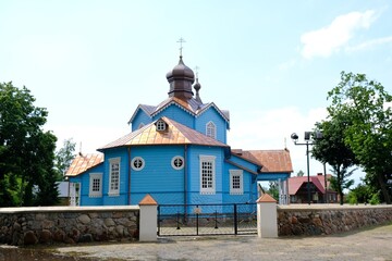 Orthodox church of the Exaltation of the Holy Cross in Narew, Podlasie region, Poland. 