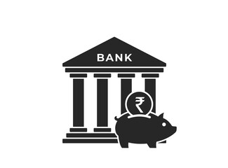 Wall Mural - bank deposit icon. piggy bank with indian rupee coin. finance and banking symbol