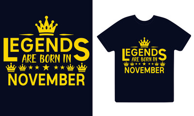 Wall Mural - Legends are born in months vintage typography set. T-shirt printable birthday vector SVG illustration design.