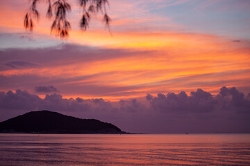 Canvas Print - sunset on the beach koh samui thailand