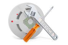 Service And Repair Of Fire And Flame Detector, 3D Rendering