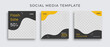 © bebe77er - Editable modern Social Media banner Template. Anyone can use This Design Easily. Promotional web banner for social media with black and yellow color. Elegant sale and discount promo - Vector.
