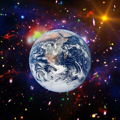 Wall Mural - earth and space. the elements of this image furnished by nasa.