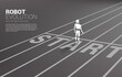 © Panithan - Silhouette of robot standing at start line. concept of artificial intelligence and machine learning worker technology