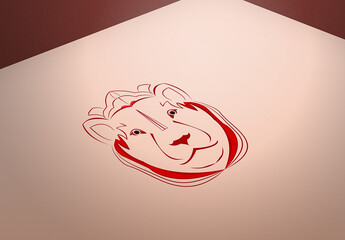 Wall Mural - 3d lion face logo design concept for industrial purposes