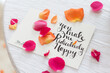 Romantic letter with colored petals