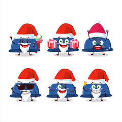 Wall Mural - Santa Claus emoticons with blue construction helmet cartoon character