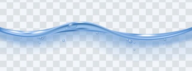 Wall Mural - Flowing blue water surface template realistic vector illustration isolated.