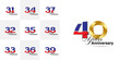 © maksum - set 31, 32, 33, 34, 35, 36, 37, 38, 39, 40 Year Anniversary celebration Vector Template Design Illustration