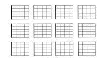 Set Of Chord Chart. Chord Diagram. Vector Illustration. Tab Empty. Tabulation.