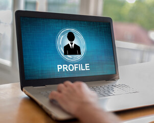 Profile concept on a laptop