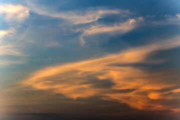 Wall Mural - sky with white fluffy clouds natural background.