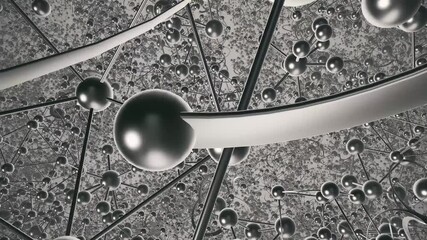 Canvas Print - Atom Structure V2 4k. High quality 4k footage