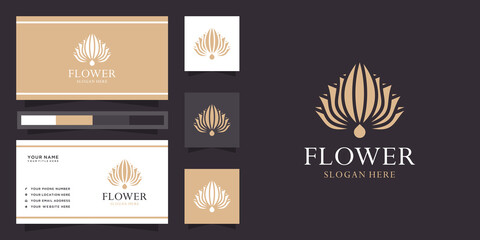 Sticker - Creative lotus flower logo and business card