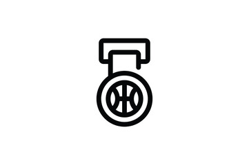 Poster - Basketball Outline Icon - Basketball