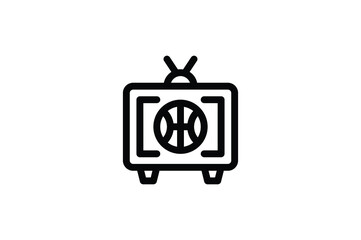 Poster - Basketball Outline Icon - Television