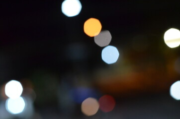 defocused lights in the city