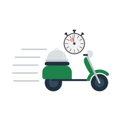 Sticker - Restaurant Scooter Delivery Icon