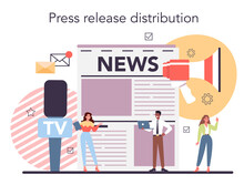 Press Release Concept. Mass Media Publishing, Daily News