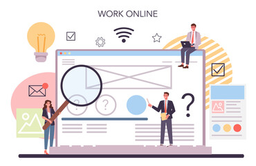 Website prototyping online service or platform. Web page modeling