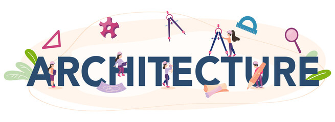 Wall Mural - architecture typographic header. idea of building project