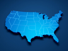 USA Map 3d Cinematographic