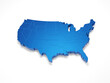 USA map blue 3d Bokeh