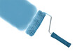 © stockpics - Blaue Malerrolle in Aktion