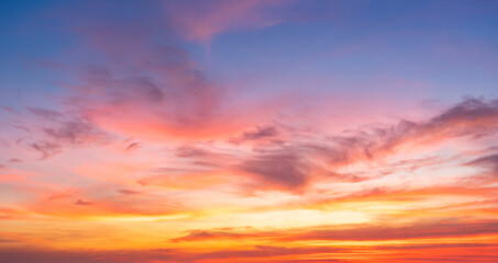 Wall Mural - Sunset sky for background or sunrise sky and cloud at morning.