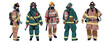 vector set of group of firefighter for your design