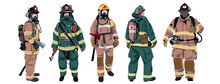 Vector Set Of Group Of Firefighter For Your Design