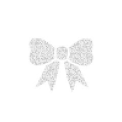 The bow symbol filled with black dots. Pointillism style. Vector illustration on white background