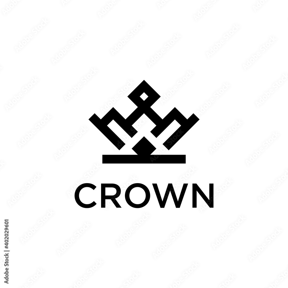 Royal King Queen Crown Elegant Luxury logo design Stock Vector | Adobe ...