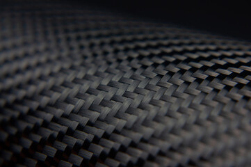 Twill weave carbon fiber texture close-up