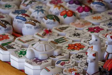 Souvenirs made from salt at the market in Salar de Uyuni, Bolivia, South America