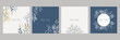© SyahCreation - Set of floral universal artistic templates with blue gold pastel color. Good for greeting cards, invitations, flyers and other graphic design. Square floral greeting card