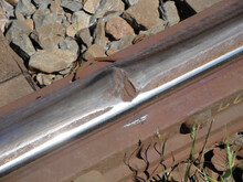 Eroded Track In Alberta, Canada. The Welding Was Not Well Performed.