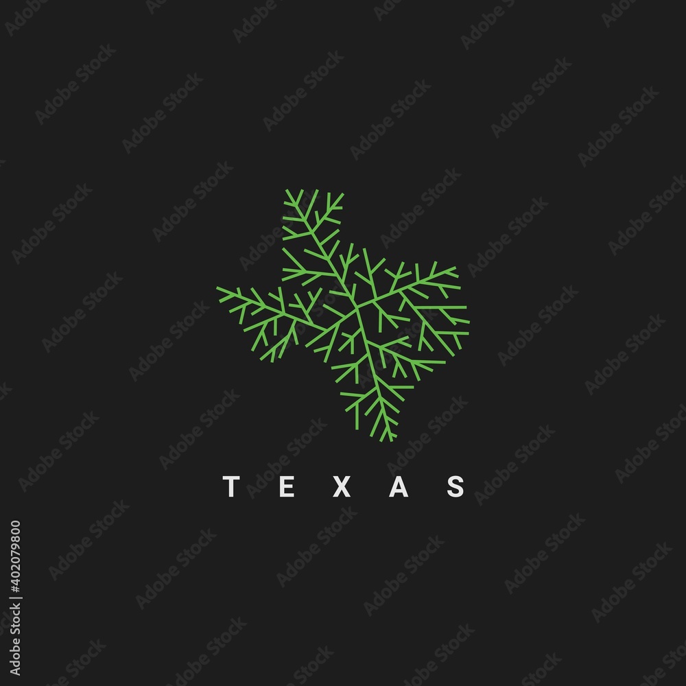 Texas map logo design vector template