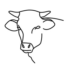 Wall Mural - Animal cow icon design. Vector, clip art, illustration, line icon design style.