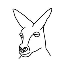 Wall Mural - Animal kangaroo icon design. Vector, clip art, illustration, line icon design style.