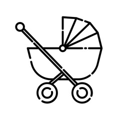 Wall Mural - Baby stroller, Icon design, Vector, Clip art, Illustration, Line icon design Style.