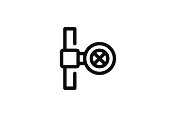 Sticker - Plumber Outline Icon - Pressure Pipe